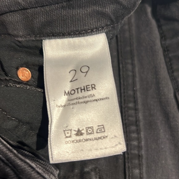 Distressed Charcoal Mother Jeans - Picture 6 of 6